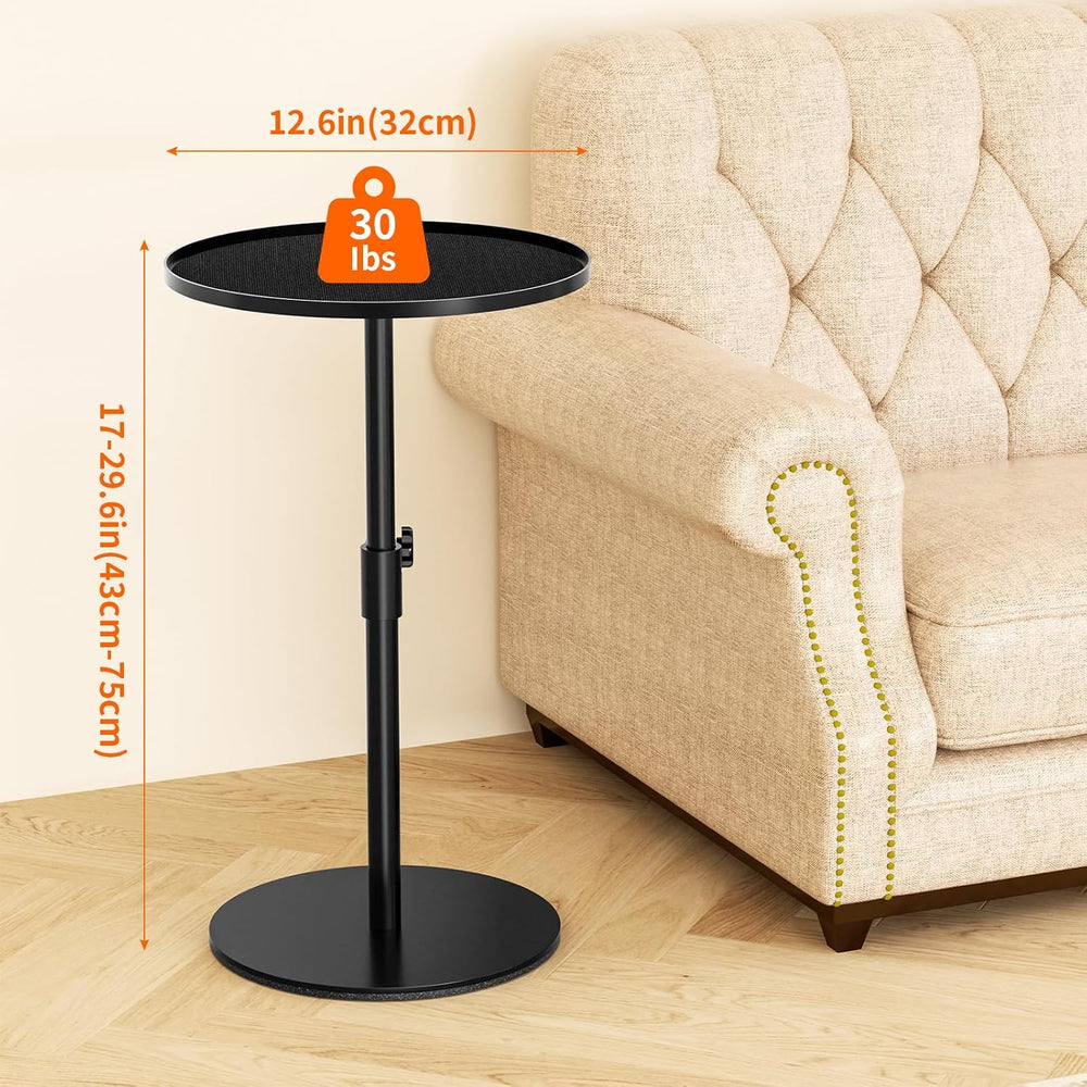 Metal End Table, Height Adjustable Side Tables Living Room, Small Side Table ...
