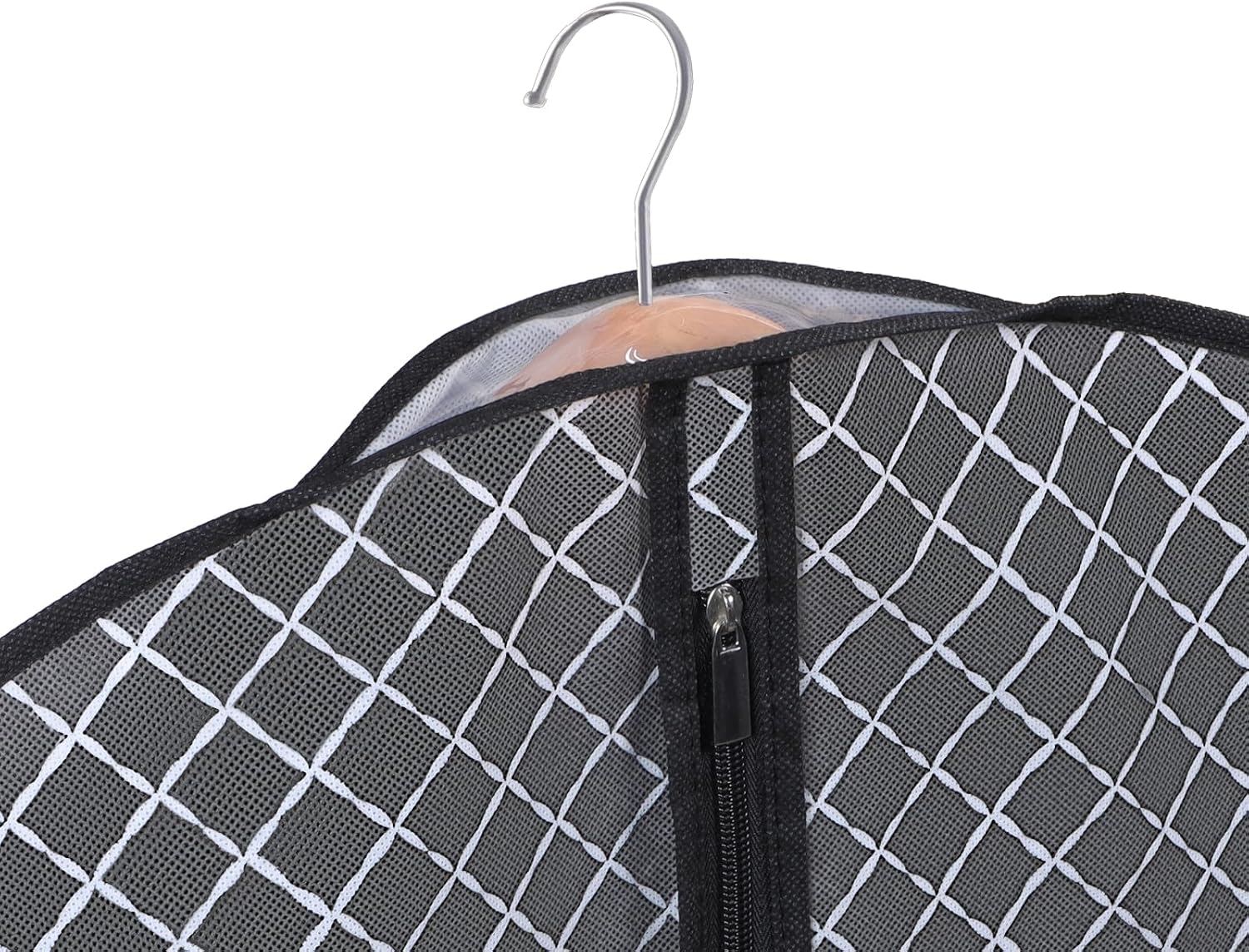 Univivi Suit Bags for Closet Storage and Travel, 40 Inch, 5 Pack, Black | Non-woven fabric, Breathable Suit Cover, Dustproof Hanging Storage Bag, Clear Window and ID Card Holder for Closet Storage