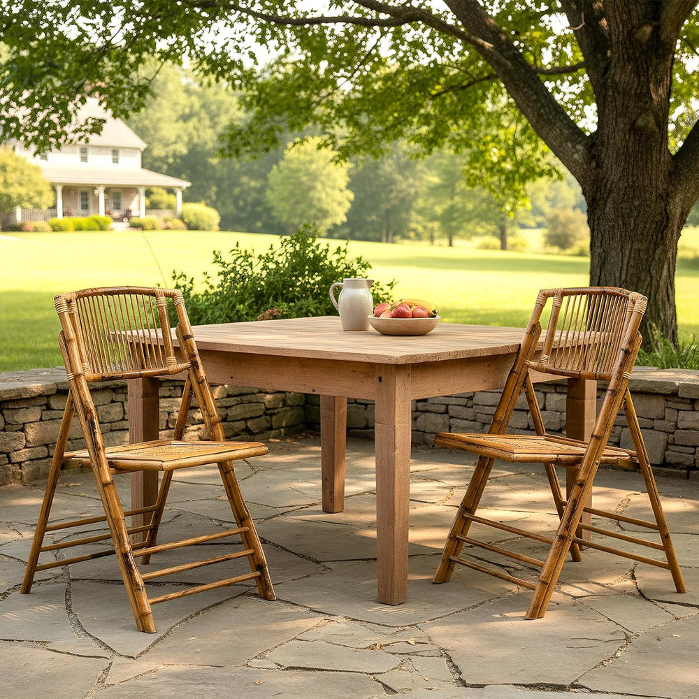 Bonnlo Bamboo Folding Chairs 1/2/4 Pack Foldable Dining Wood Chairs for Outdo...
