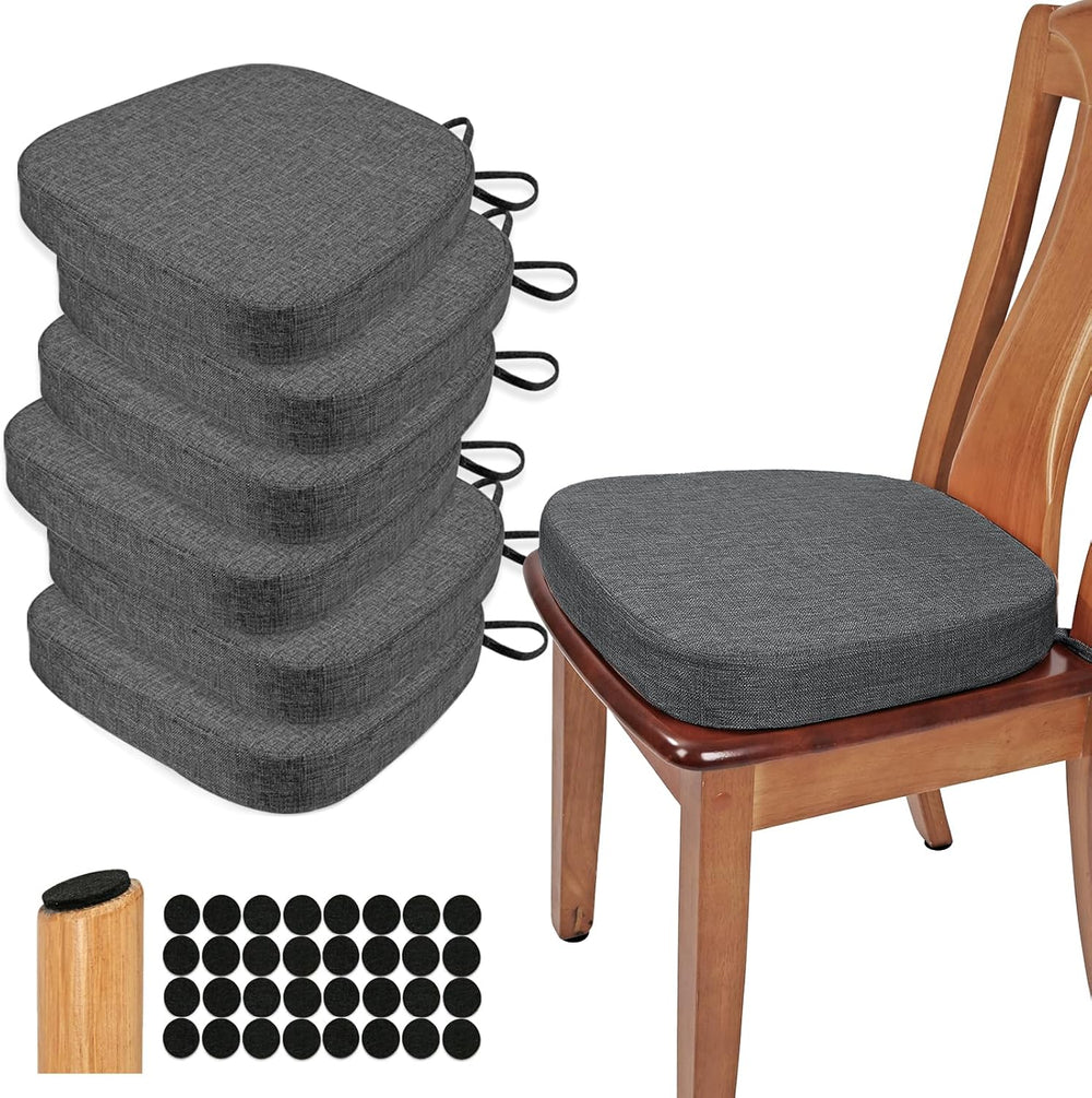 BUYUE Dining Chair Cushions 2.5 Inch Thick, U Shape Kitchen Chair Pads with N...