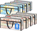 8 Pack Long Clear Storage Bags for Comforter, Clothes & Bedding, Plastic Blanket Storage with Zipper and Handle, Moving Bags, Closet Organizer and Under-Bed Storage (90L, 39.4"*7.1"*19.7")