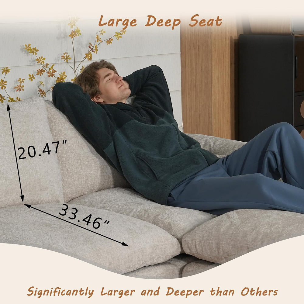 EASE MOOSE Couches for Living Room, Modular Loveseat Sofa, Beige | No Assembl...