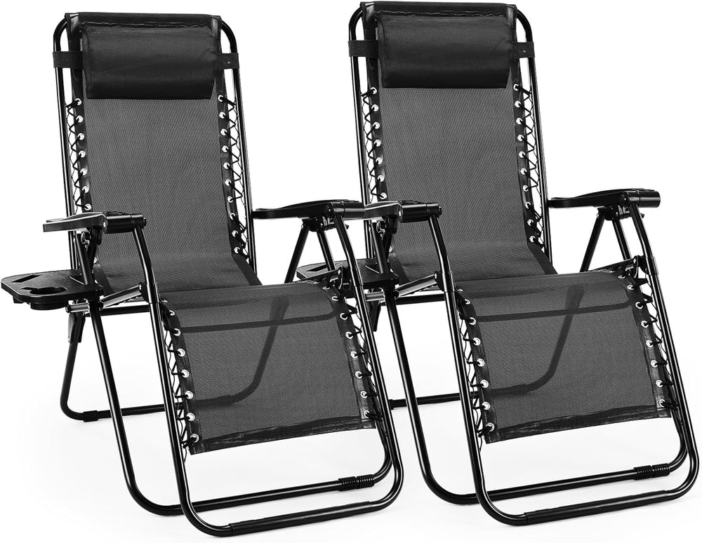Alpen Zero Gravity Lounge Chair Set of 2, Patio Chair Folding Lounge Chairs f...