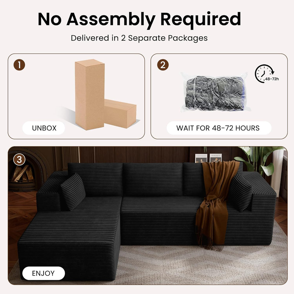 106" Cloud Sectional Couches for Living Room, Modular L Shaped Couch wit...