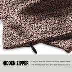 Mulberry Silk Pillowcase for Hair and Skin Standard Size Leopard Print Silk Pillow Cases with Zipper Soft Breathable Smooth Cooling Silk Pillow Covers for Sleeping (Taupe Leopard,20"X 26",1Pcs)