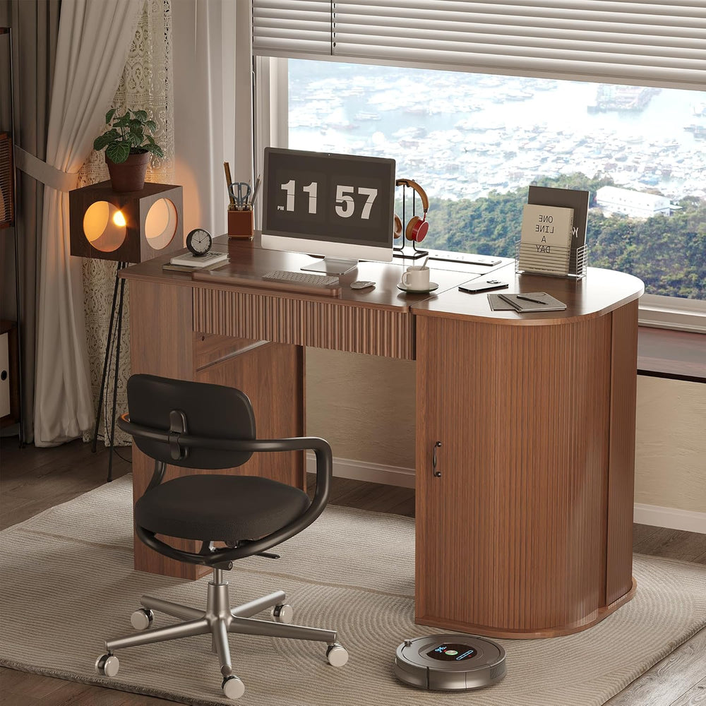 Drafting Table with Storage Cabinet & Drawers, Crafting Table with Open S...