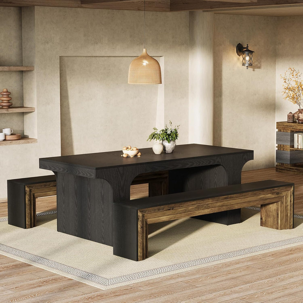Tribesigns 70.9-Inch Extra Long Dining Bench, Farmhouse Wooden Kitchen Bench ...