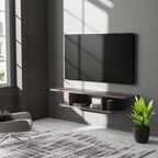 GHC Floating TV Stand, Wall Mounted Entertainment Center and Cabinet Shelf, TV Console with Storage, Media Console for DVD Player, Space-Saving Under TV Shelf for Bedroom, Living Room (Grey)