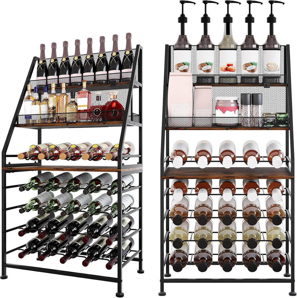 TQVAI Wine Rack Freestanding Floor Modular Split 40 Bottles Vertical Countert...