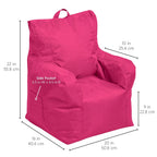 Cali Little Bear Sack Bean Bag Chair, Durable Coated Oxford Nylon Cover, Flexible Seating for Children, Kid's Furniture for Bedrooms, Playrooms, Daycare, Preschool (2-Pack) - Raspberry