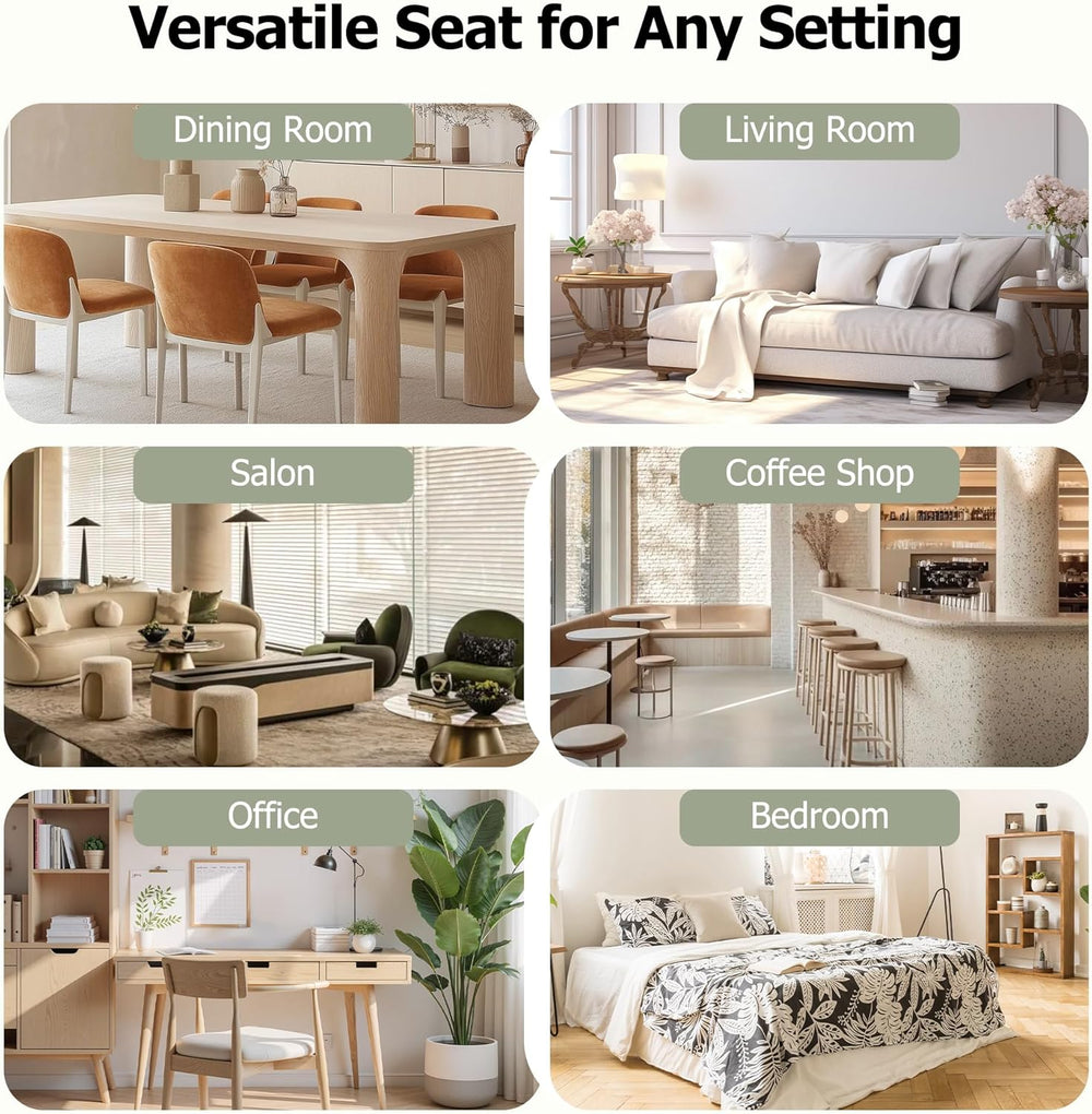Modern Accent Barrel Chairs Set of 4, Velvet Upholstered Armchairs with 3 Leg...