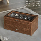 TAWBURY 24 Slot Watch Box for Men - Extra Large Watch Case with Double-Layer Design for Optimized Storage | Removable Drawer for Easy Handling (Brown)