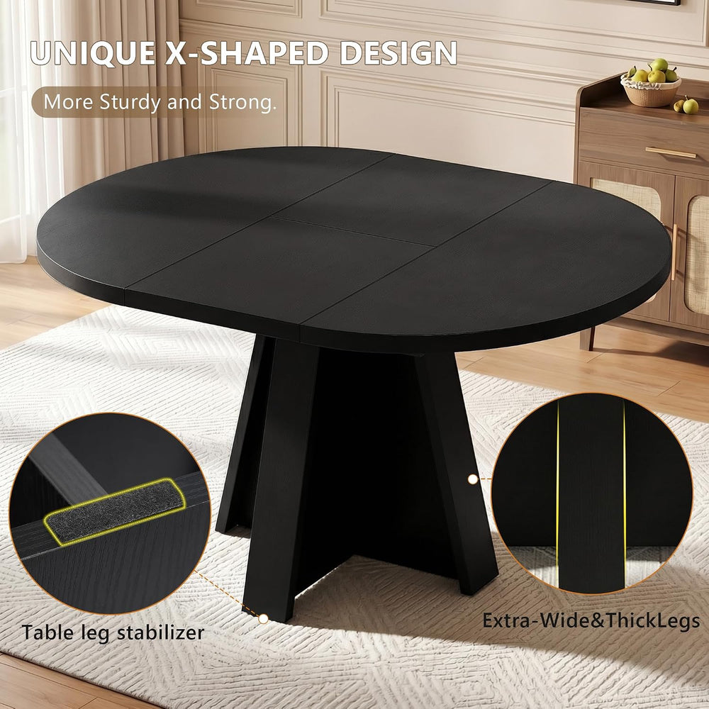 Einhomn 43"-59" Extendable Dining Room Table for 4-8 People, Oval D...