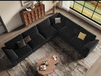 EASE MOOSE Oversized Sectional Modular Sofa,Large L Sectional Couch Wide Deep Seat Modular Cloud Couch,Black