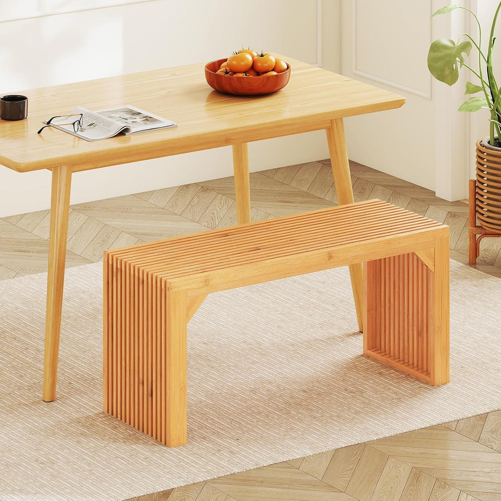 GIANTEX 36" Bamboo Dining Bench, 660Lbs Capacity, 2-Person Kitchen Table...