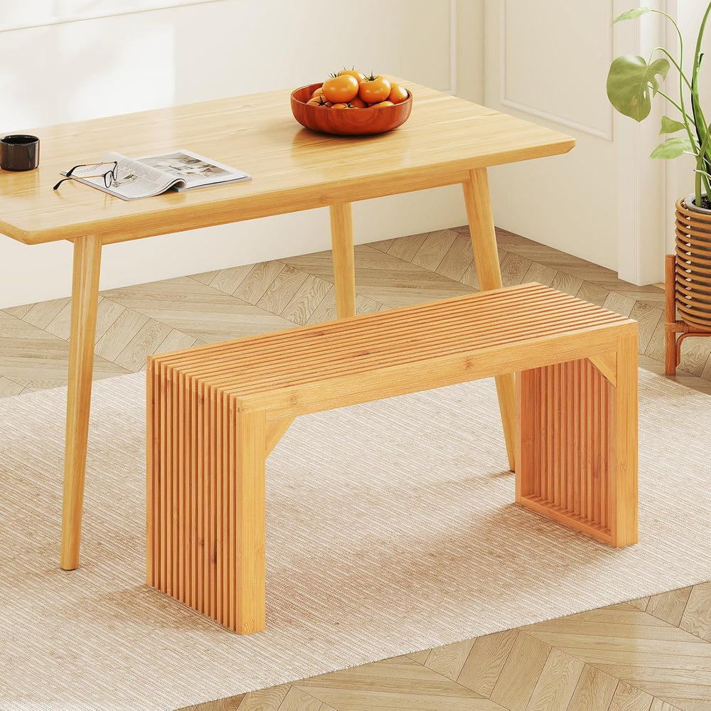Giantex 36" Bamboo Dining Bench, 660Lbs Capacity, 2-Person Kitchen Table...