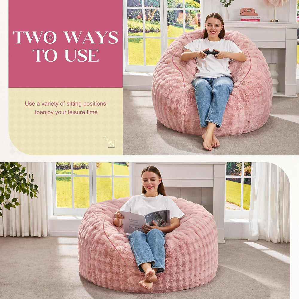 Hobestluk Large Bean Bag Chairs 3FT Big Adults BeanBag Chairs with Filler | M...