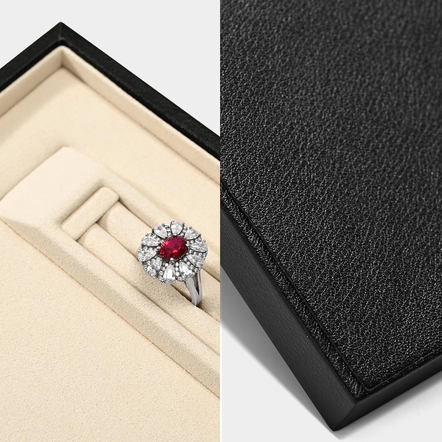Oirlv Black Velvet Jewelry Display Tray 9.84"x7.09" | Black Velvet Tray, Soft Plush Surface, Elegant Black Finish, Perfect for Jewelry Display and Organization