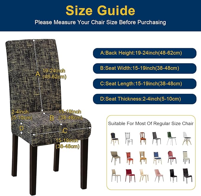 Chair Covers, Stretch Kitchen Chair Covers/Dining Chair Covers for Dining Roo...