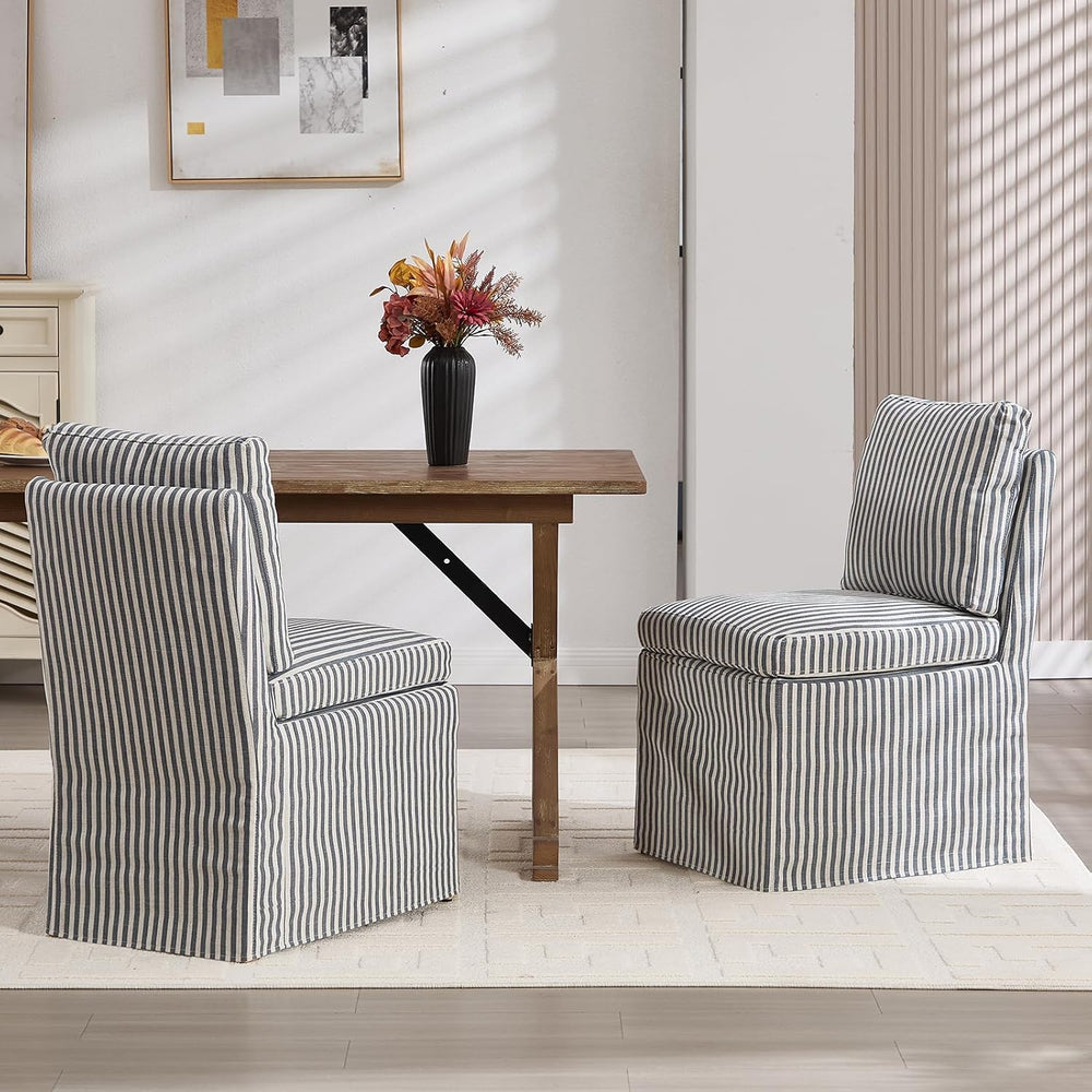 Kmax Slipcovered Dining Chairs Set of 4, Modern Upholstered Armless Kitchen C...