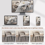 Modern Dining Chairs Set of 2, Upholstered Faux Leather Kitchen Side Chairs with Curved Open Back, Easy Assembly for Dining Room, Restaurant, Cafe, Warm Gray