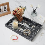 Marble Bathroom Tray,Pure Natural Vanity Tray,Marble Tray for Kitchen Counter Non-Ceramic/Non-Resin,Stone Trays 12 x 8 inch