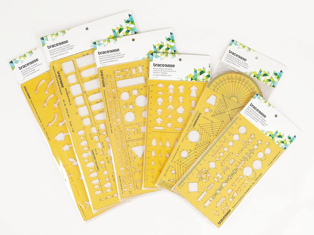 Traceease Engineering, Electrical & Arrow Multi-Pattern Template Stencil ...