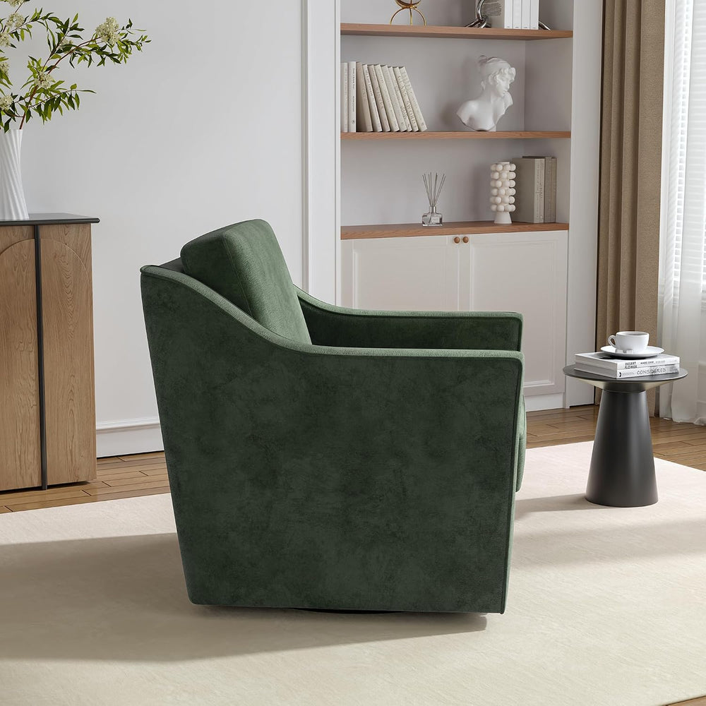 Swivel Accent Chairs Set of 2, 360° Swivel Armchairs with Deep Seat, Green | ...
