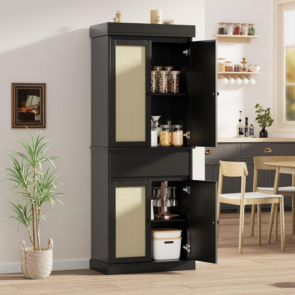 IDEALHOUSE Pantry Cabinet,70" Tall Kitchen Pantry Cabinet with 4 Doors a...
