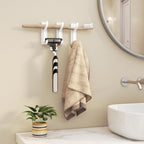 Self Adhesive Wall Hooks for Hanging - 6 Pack Stick On Holds 13 LB, Door Hooks for Towels, Coats, Purse, Jackets, Bags, Hangers for Shower, Dorm, RV, Bathroom, Kitchen - Stainless, Metal, White