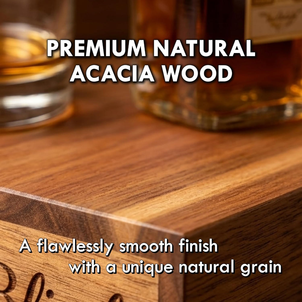Premium Real Acacia Wood 3-Tier Liquor Bottle Display Shelf | No Assembly, Wa...