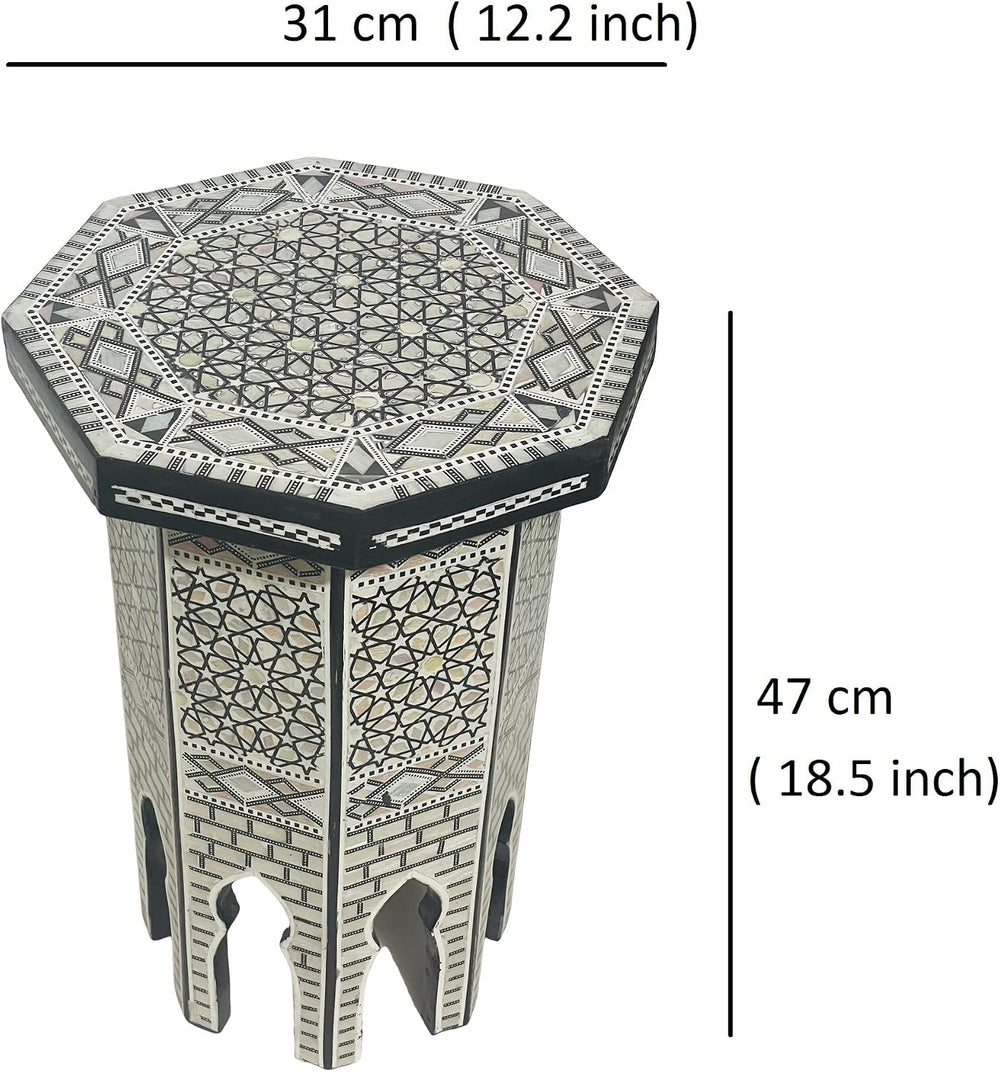 Morrocan Table Design Mother of Pearl Inlaid,Arabic Side Corner cofee Table f...