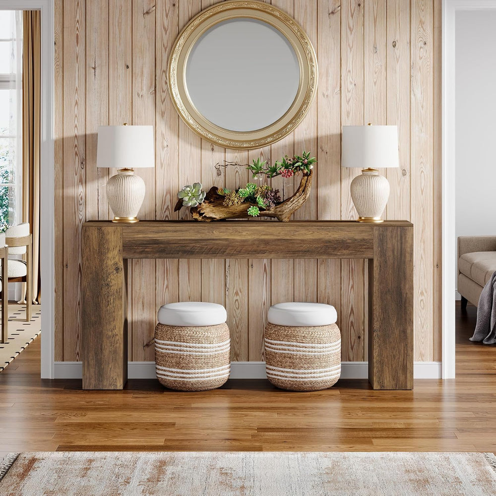 Tribesigns 63-Inch Farmhouse Console Table, Narrow Sofa Table Behind the Couc...