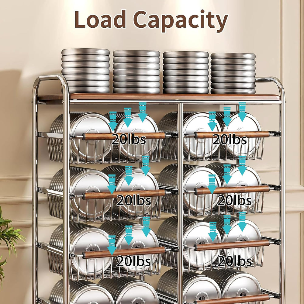 10-Tier Rolling Kitchen Storage Cart, Heavy Duty Wire Pantry Rack | Rust-proo...