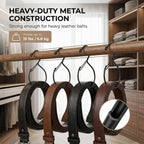 Scarf Hangers and Holder for Closet, 4 Pack Rust-Resistant Belt Hooks for Closet, S-Shaped Metal Belt Organizers, 15 lbs Heavy-Duty, Black, with 4 Lavender Sachets