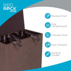 BIRDROCK HOME Laundry Hamper with Lid | Removable Bags for Sorting Clothes | Sectioned Laundry Basket for Bedroom & Bathroom | Collapsible Storage Bin with Cover | Double, Brown