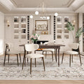 Dining Chairs Set of 4, Curved Back Kitchen Room Chairs with Metal Legs and Anti Slip Pads, Upholstered Dining Chair for Home and Restaurant, Beige