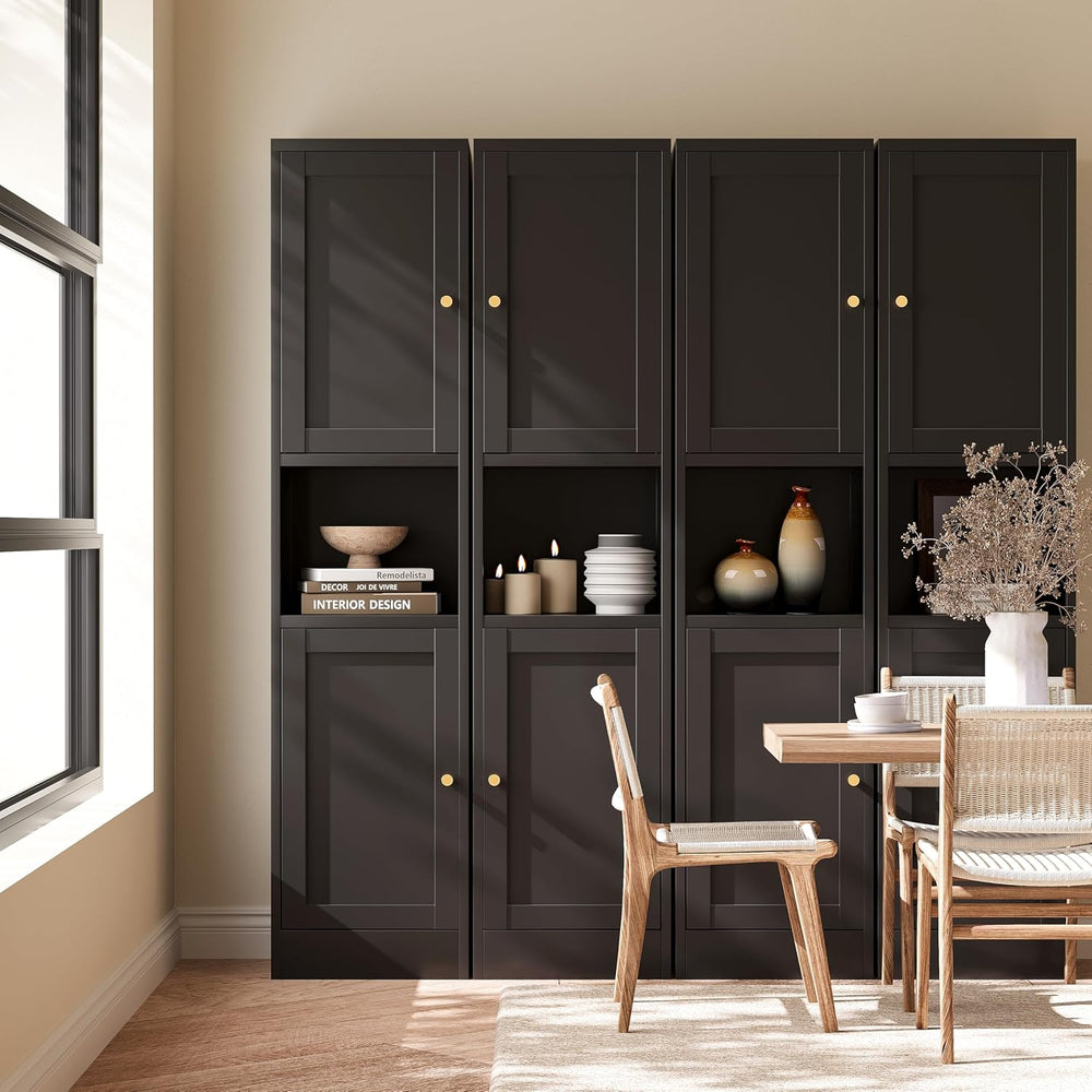 67" H Narrow Pantry Cabinet,Black Metal Cabinets,Slim Pantry Storage Cab...