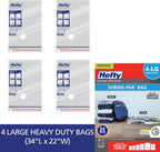 Hefty Vacuum Bags for Clothes 4 Pack, Space Saving Large Vacuum Storage Bags (34 X 22 Inches) Compression Seal for Bedding, Travel Pump Included (4 Large Heavy Duty)