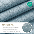 Joydeco Blackout Curtains for Bedroom - 100% Light Blocking 2 Panels Sky Blue Drapes 42" W x 90" L, Thermal Insulated Room Darkening Curtains, Linen Textured for Living Room, Rod Pocket & Back Tabs