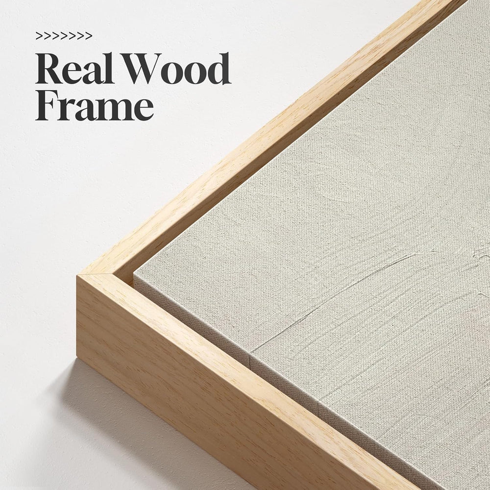 Large Framed Neutral Abstract Landscape Wall Art for Living Room, 24x36 In