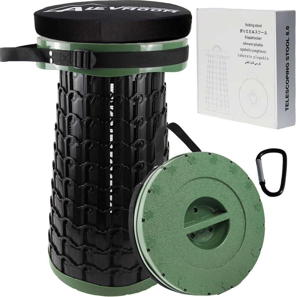 Upgraded XXL Collapsilbe Stool with Cushion,More Sturdy and Height 19.7“,D11....