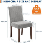 Upholstered Dining Chairs Set of 4, Button Tufted Parsons Chairs with Wood Legs and Padded Seat, Modern Fabric Side Chairs for Dining Room Kitchen Farmhouse Hotel, Gray