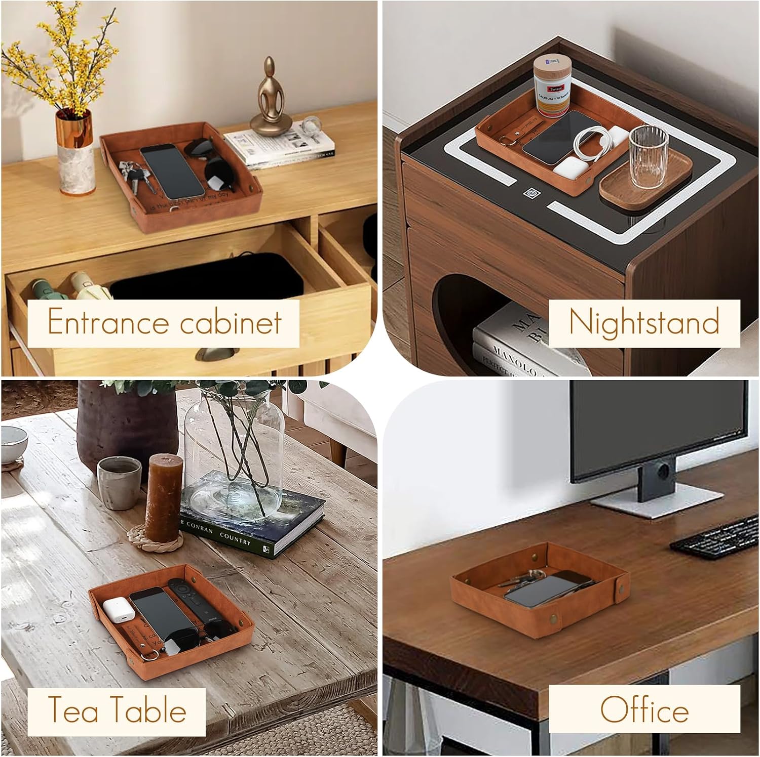 Daddy Gifts for Fathers Day, Dad Gifts from Daughter Son - Premium PU Leather Empty Your Pockets Daddy Tray - Best Dad Ever Gifts for Fathers Day