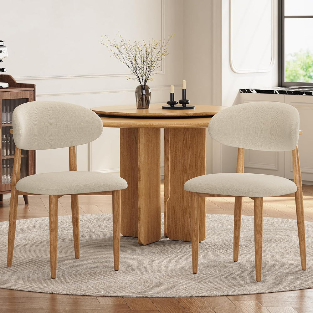 Dining Chairs Set of 4, Modern Fabric Upholstered Dining Room Chair MetalKitc...