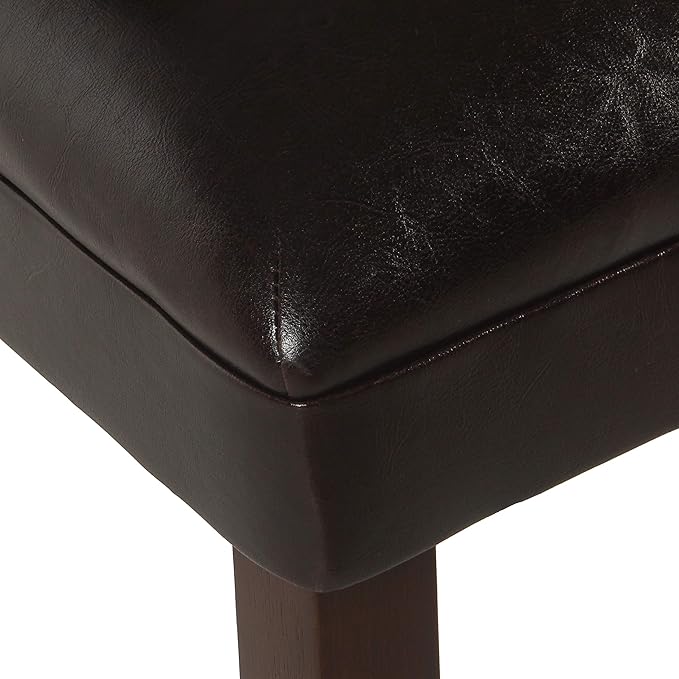 HomePop Parsons Dining Chair - Brown Faux Leather (Set of 2)
