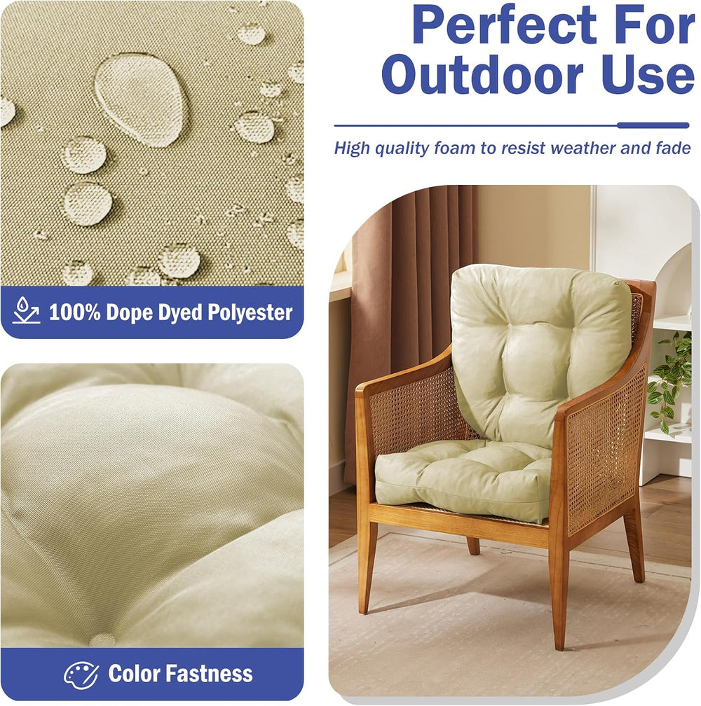 IPYNBAP Outdoor Chair Cushions Set of 2, Patio Chair Cushions with Ties, 19x1...