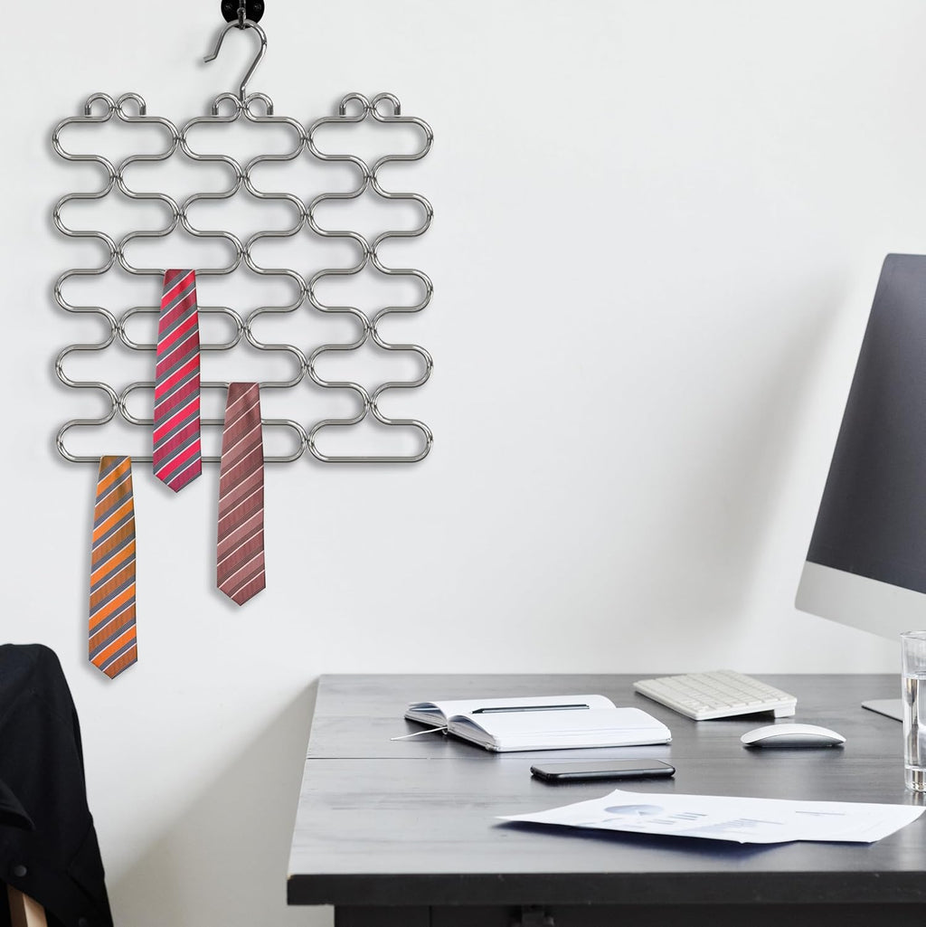 Deco Brothers Scarf Hanger for Closet, 23 Loop, Chrome