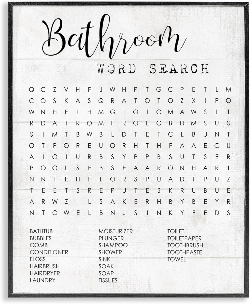 Stupell Industries Bathroom Search Fun Family Word, Design by Daphne Polselli...