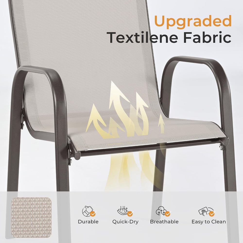 Outdoor Patio Dining Set, 6 Quick Dry Textilene Dining Chairs and Dining Tabl...